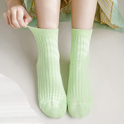 INOBAY Child Solid Color Socks 6 Pack Kids Socks Toddler Socks Girls Boys Cotton Socks (3-5T, Type-2)
