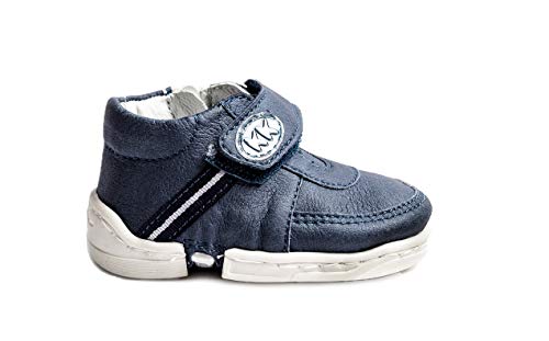 Happy Baby Zippy Shoes, Infant/Toddler, Boys Girls, First Walking Shoes, Unique Zipper Design (Age 6-12 Months (4.8 inches, US Size 4), Sneakers Blue)