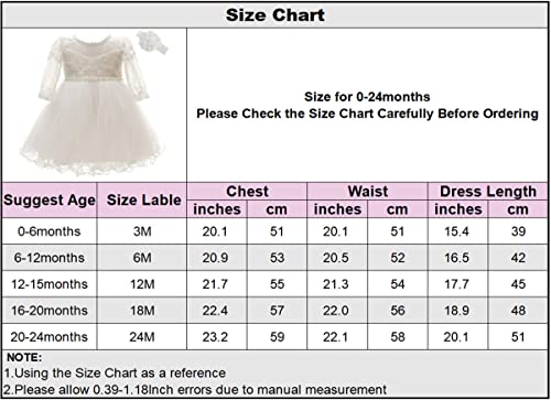 Coozy Baby Girls Dresses Christening Baptism Gowns, Ivory, Size 0-6 Months