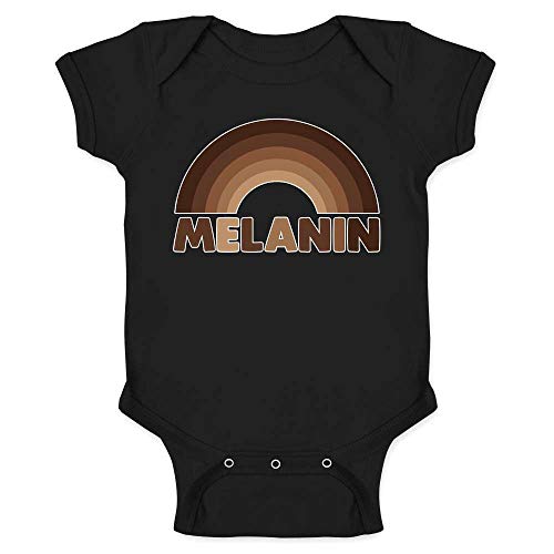 Melanin Rainbow Black History Pride Infant and Toddler Baby Romper Bodysuit Black 6M