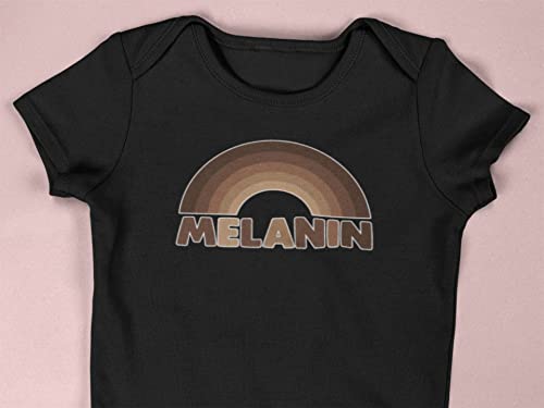 Melanin Rainbow Black History Pride Infant and Toddler Baby Romper Bodysuit Black 6M