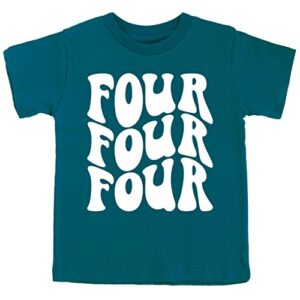 four wavy groovy 4th birthday shirts for baby toddler & youth boys & girls oceanside shirt 5-6