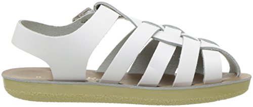 Salt Water Sandals by Hoy Shoe Baby-Girl's Sun-San Sailor Flat Sandal, White, 3 M US Infant