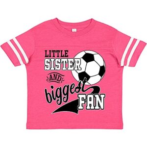 inktastic little sister and biggest fan- soccer player toddler t-shirt 3t football pink and white 2c19a