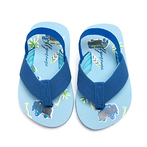 Luffymomo Unisex Kids Open-Toe Sandals Summer Beach Water Slides Flip Flops(Toddler/Little Kid)(3 Infant Royal Blue & Lt Blue)