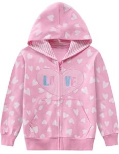 little hand toddler girls hoodie love heart valentine’s day sweatshirts long sleeve hooded shirts for kids 5t