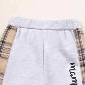 Yoxindax Toddler Baby Boy Clothes Outfits Plaid Bear Long Sleeve Hoodie Sweatshirt Patchwork Pants Spring Clothes for Boys(2-3t)