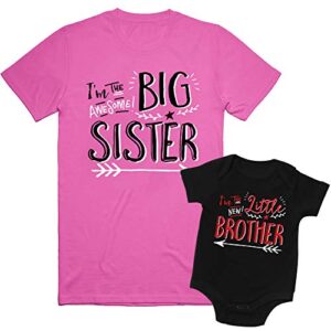 Texas Tees, Brother Shirt from Sister, Middle Sister Shirt, Hipster Big Sister/Little Brother, Big Sibling 6/8 / Lil Sibling NB (0-3M)