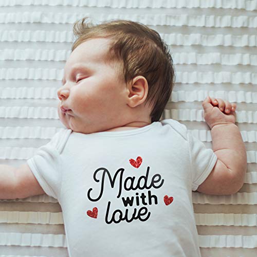 Onesie Organic Baby One Piece Valentine's Bodysuit, 0-12 Months - Made With Love (6-9 Months)