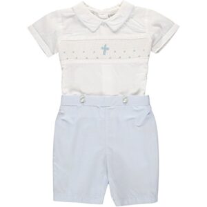 Carriage Boutique Hand Smocked Cross Bobbie Suit - Christening Outfits for Boys - Baptism Outfits for Boys - Designed in USA