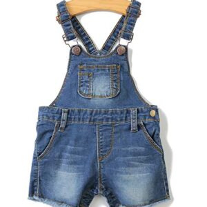 KIDSCOOL SPACE Baby Boy Girl Jean Shorts,Toddler Denim Cute Summer Shortalls,Blue,12-18 Months