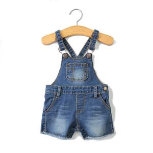 KIDSCOOL SPACE Baby Boy Girl Jean Shorts,Toddler Denim Cute Summer Shortalls,Blue,12-18 Months