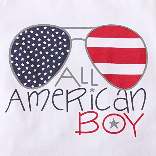 MAYUMMPY Newborn Baby Girls Boys 4th of July Outfit American Flag Tee Shirt Short Pants Toddler Independence Day Clothes Set (All American Boy, 3-6 Months)