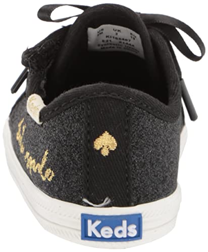 Keds Baby Kickstart Crib Sneaker, Black, 3 US Unisex Infant