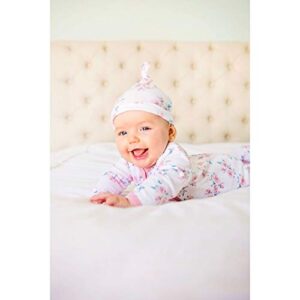 Newborn Footed Pajamas Girls Baby Sleepers Side Snap Onesie Footies with Hat Nb Floral Print