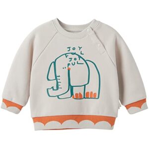 pureborn toddler boys girls sweatshirt pullover crew neck long sleeve activewear tops cotton tshirts 4t cream grey