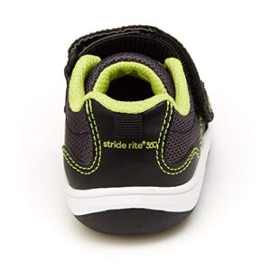 Stride Rite 360 Boy's Dash Sneaker, Black, M, 3.5 Little Kid