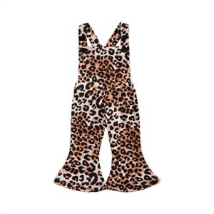 kid toddler baby girl spring summer sleeveless backless romper one piece leopard printed jumpsuit bell-bottomed flare pants