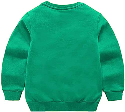 OdilMacy Unisex Kids Solid Cotton Thin Pullover Sweatshirt Toddler Baby Crewneck Long Sleeve T-Shirt Tops Green