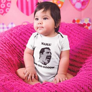 Yelo Pomelo Mama Ooh Baby Bodysuit, Unique Rock Band Clothing for Queen Fans