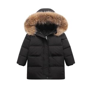 big girls ski jacket toddler baby kids girls sweater coat winter thick warm button warm dress coat (f-black, 2-3 years)