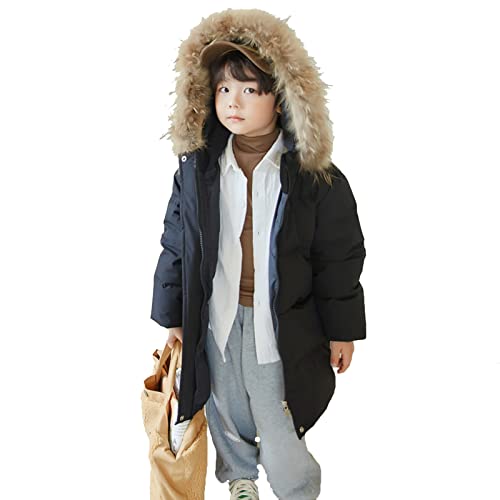 Big Girls Ski Jacket Toddler Baby Kids Girls Sweater Coat Winter Thick Warm Button Warm Dress Coat (F-Black, 2-3 Years)