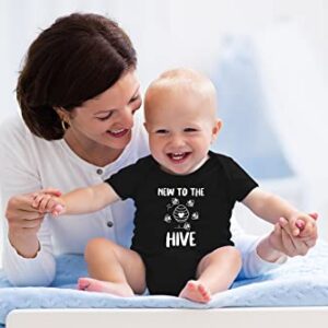 AW Fashions New To The Hive - Sweet As Can Bee Little Honey - Cute One-Piece Infant Baby Bodysuit (Newborn, Black)