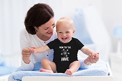 AW Fashions New To The Hive - Sweet As Can Bee Little Honey - Cute One-Piece Infant Baby Bodysuit (Newborn, Black)