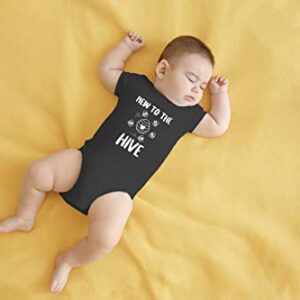 AW Fashions New To The Hive - Sweet As Can Bee Little Honey - Cute One-Piece Infant Baby Bodysuit (Newborn, Black)