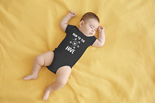 AW Fashions New To The Hive - Sweet As Can Bee Little Honey - Cute One-Piece Infant Baby Bodysuit (Newborn, Black)