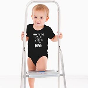 AW Fashions New To The Hive - Sweet As Can Bee Little Honey - Cute One-Piece Infant Baby Bodysuit (Newborn, Black)