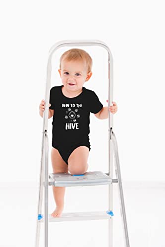 AW Fashions New To The Hive - Sweet As Can Bee Little Honey - Cute One-Piece Infant Baby Bodysuit (Newborn, Black)