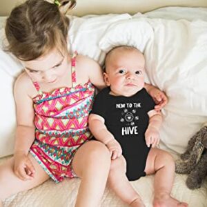 AW Fashions New To The Hive - Sweet As Can Bee Little Honey - Cute One-Piece Infant Baby Bodysuit (Newborn, Black)