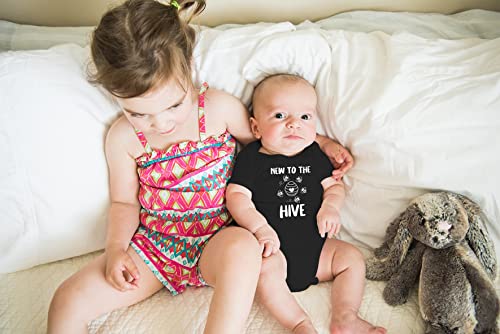 AW Fashions New To The Hive - Sweet As Can Bee Little Honey - Cute One-Piece Infant Baby Bodysuit (Newborn, Black)