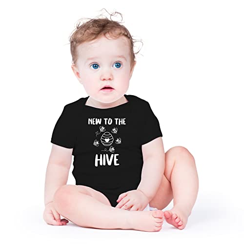 AW Fashions New To The Hive - Sweet As Can Bee Little Honey - Cute One-Piece Infant Baby Bodysuit (Newborn, Black)