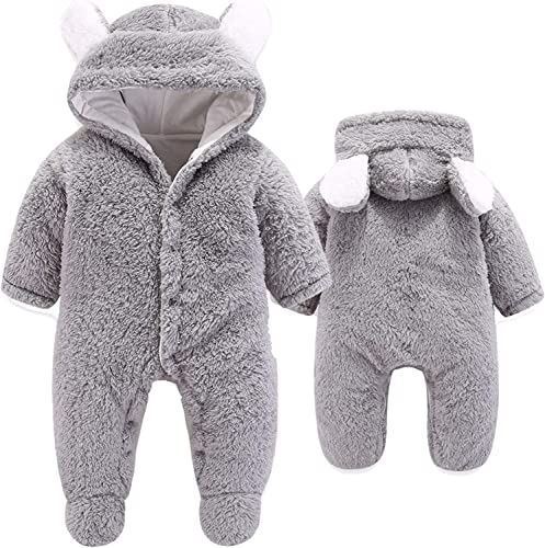 Unisex Baby Clothes Winter Coats Cute Newborn Infant Jumpsuit Snowsuit Bodysuits (Kaki, 6-9 Months)