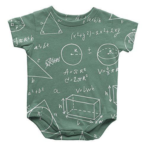 Speedy Pros Math Logo Shapes Infant One Piece Snapsuit Bodysuit 6 Months Multi-Color