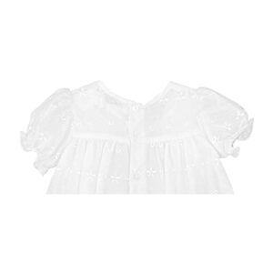 Petit Ami Baby Girls' Hand-Embroidered Eyelet Christening Gown, 9 Months, White