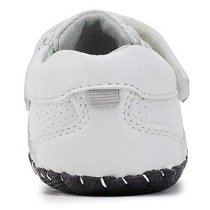 pediped baby-boys Sneaker Crib Shoe, White Grey, 2.5-3.5 M US