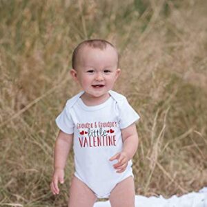 7 ate 9 Apparel Unisex Baby's Grandma & Grandpa's Valentine Onepiece 3-6 Months Red