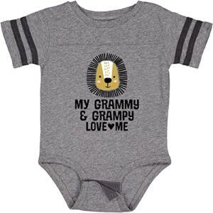 inktastic my grammy and grampy love me baby bodysuit 6 months football heather and smoke 407ca