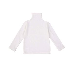 toddler baby little girls turtleneck t shirt top long sleeve basic solid color blouse 1-5years old (white turtleneck shirt, 5-6x)