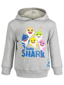pinkfong baby shark little boys fleece pullover hoodie grey 6
