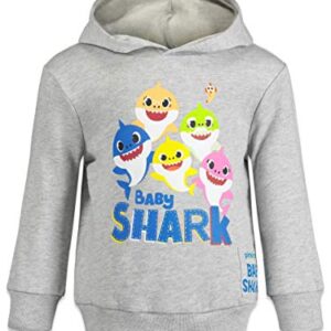 Pinkfong Baby Shark Little Boys Fleece Pullover Hoodie Grey 6