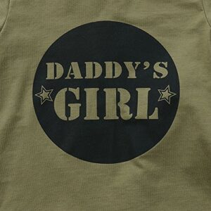 2 Styles Daddy’s Baby Boy Girl Camouflage Short Sleeve T-Shirt Tops+Green Long Pants Outfit Casual Outfit (18-24 Months, Baby Girl)