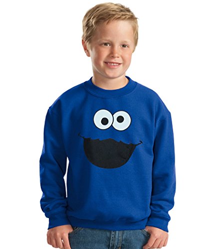 Animation Shops Cookie Monster Face Toddler Sweatshirt-3T Royal Blue