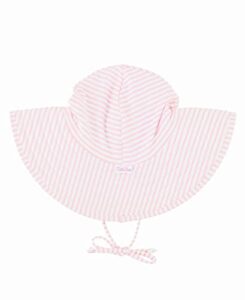 rufflebutts® baby/toddler girls pink striped seersucker swim hat – 6-10
