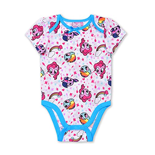 My Little Pony Girls’ 5 Piece Bodysuit Pack for Infant – Pink/Blue/Yellow