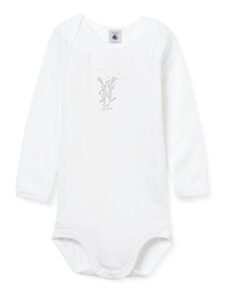 petit bateau unisex babies’ rabbit themed long-sleeved cotton bodysuits – 5-pack style a00sx sizes 1-36 month (size 12 month style a00sx)