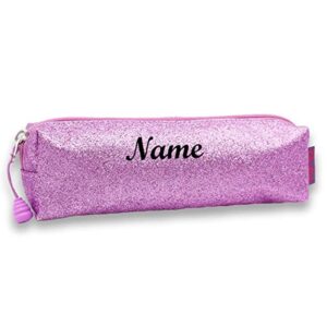bixbee kids personalized pencil case, customized pencil box for girls & boys – water resistant, large storage capacity monogrammed pencil box for kids and students -sparkalicious purple